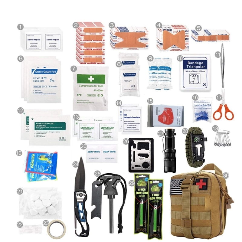 Médicos de la fábrica de poliéster 600d táctico Molle Camping supervivencia Kit Kit de primeros auxilios