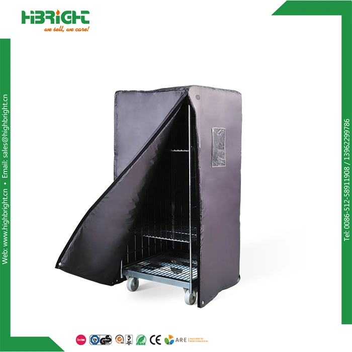 Foldable Material Handling Steel Pallet Metal Roll Container with Cover