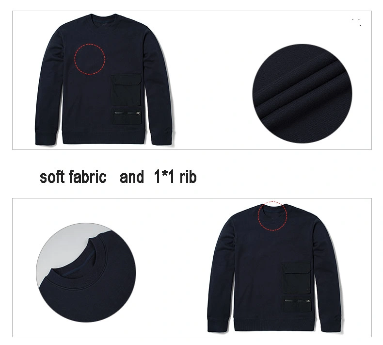 High quality/High cost performance  Comfortable Men's Round Neck Winter Fashion Sweater with Pockets