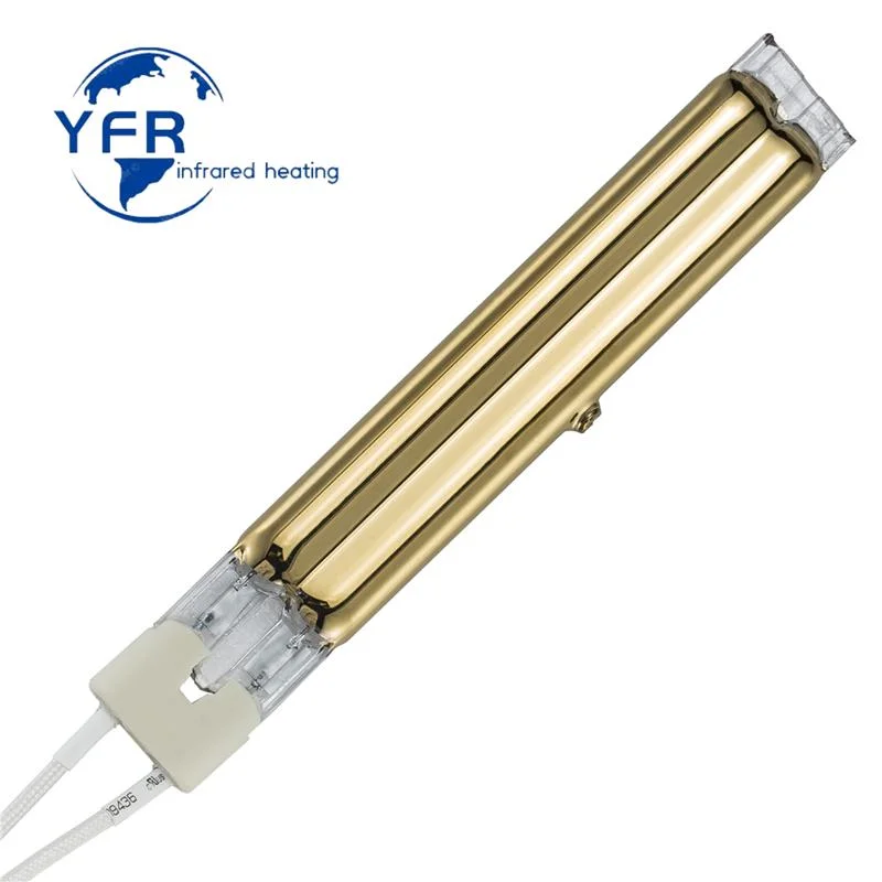 Zweiröhrenförmig, Gold-Reflektor, Kurzwellen-Halogen-Heizgerät, Infrarot-Heizung Ersatzlampe für Röhrenstrahlung IR Emitter Quarzlampe für Heidelberg Roland-Maschine Mit Sm74 Sw