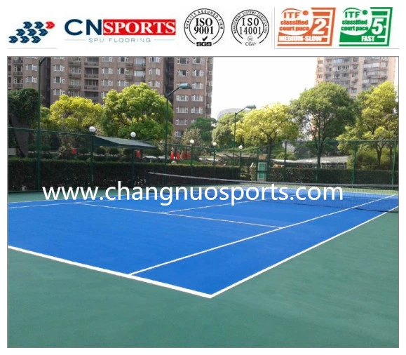 Silicon PU Upgraded Acrylic Coating Rubber Sports Flooring for Cushion Tennis Court