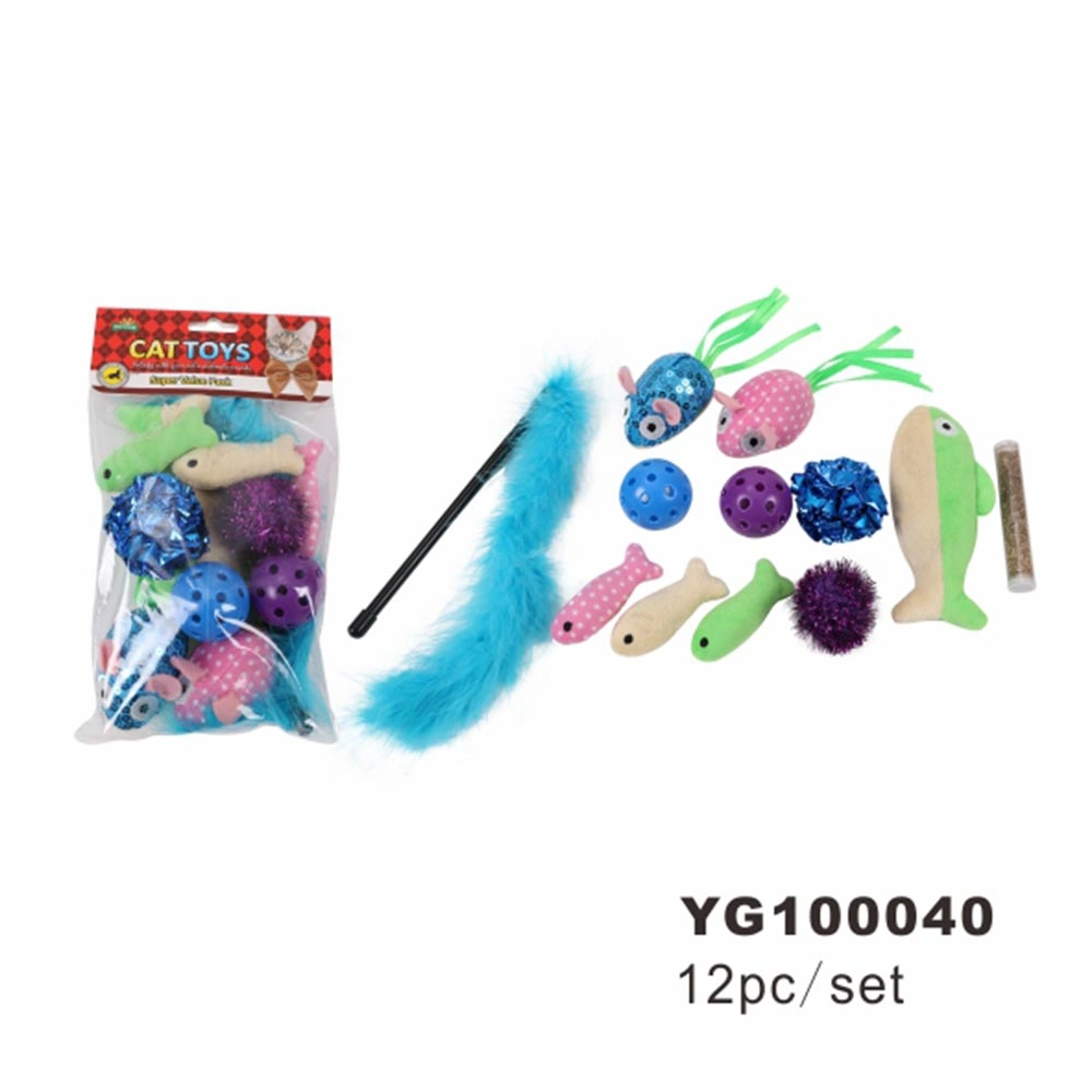 Ball Mouse Fish Cat Teaser Tube of Cat Toy (YG100040)