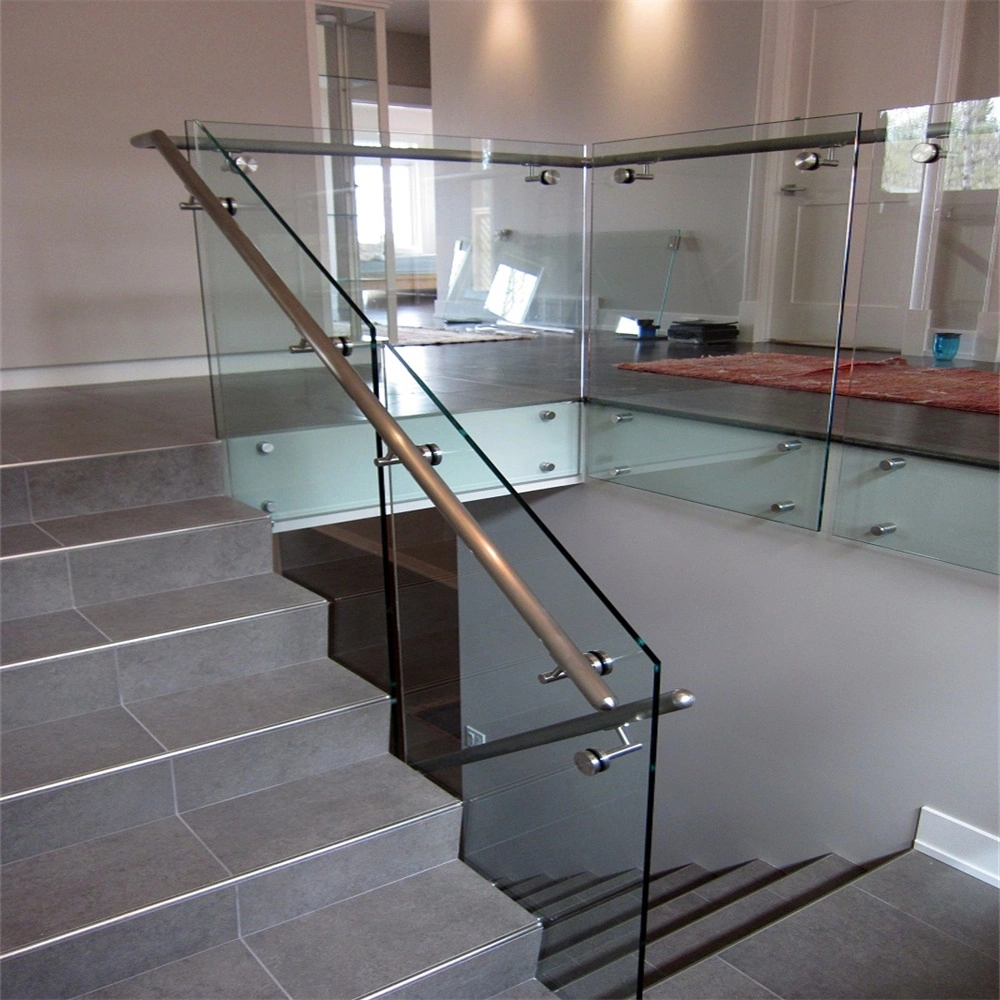 Toughened and Laminated Glass Patch Fitting Railing Design Modern Stair Railing