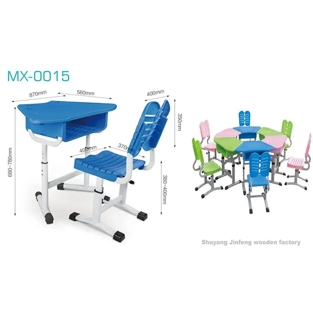 Mx0041 Furniture Adjustable Height School Desks and Chair Set