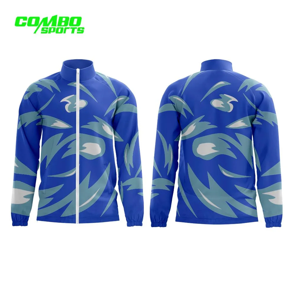 Combo Sublimation Printing 100% Polyester Track Suit Trainingsständer Kragen Herrenjacke