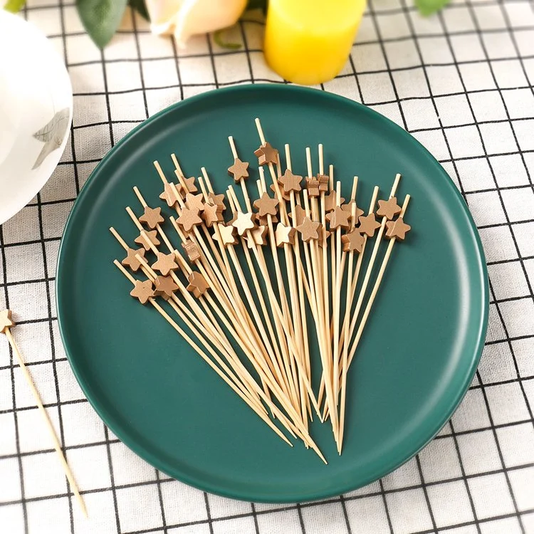 Bamboo Picks Disposable with Wooden Bead for Party