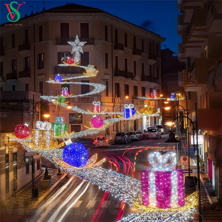 2023 Nueva decoración en 3D de gran motivo de las luces de la caja de regalo para Navidad decoraciones al aire libre