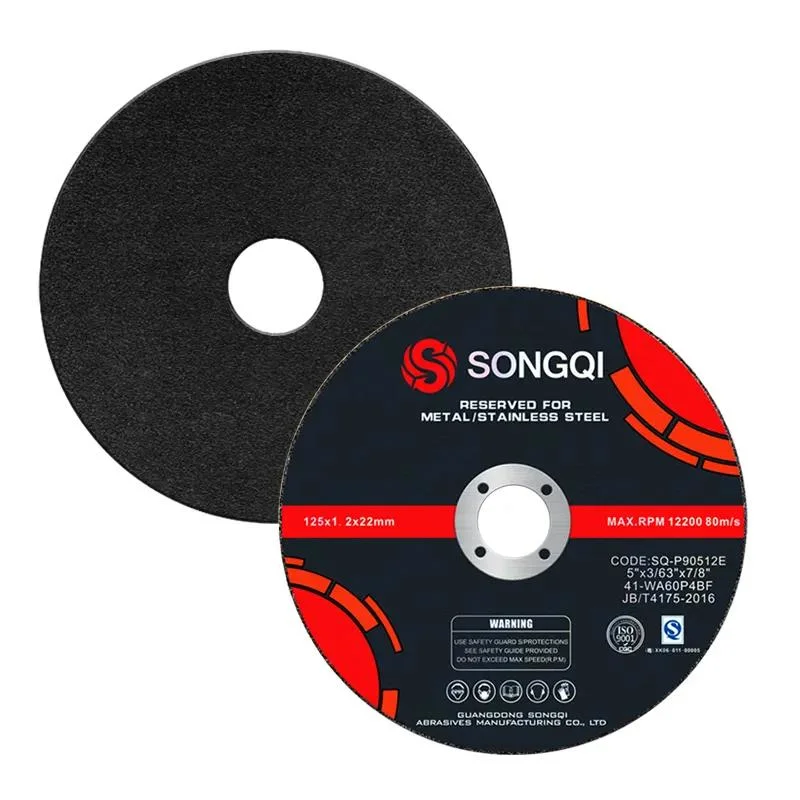 Disco de corte abrasivo de disco de corte de lixa de resina resistente Songqi Professional Para metal e aço inoxidável