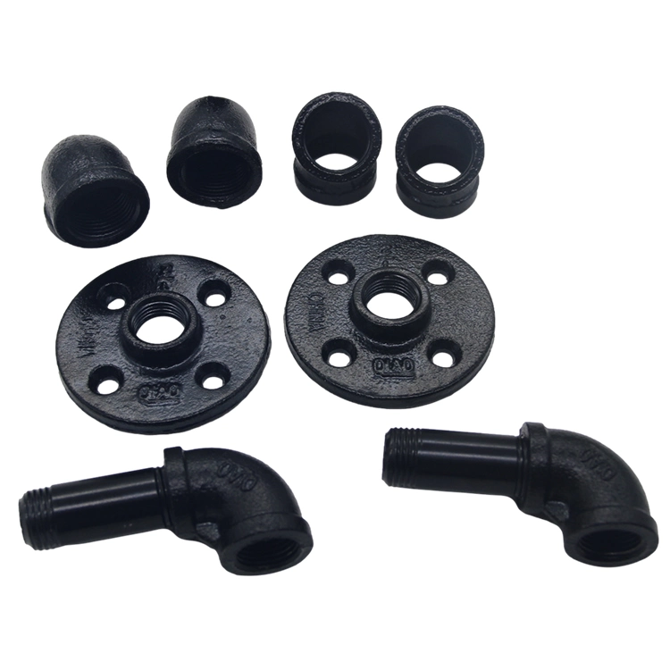 Industrial Style Malleable Iron Pipe Fittings Used for DIY Material Shelves Clothing Hangers Can Be Customized for You