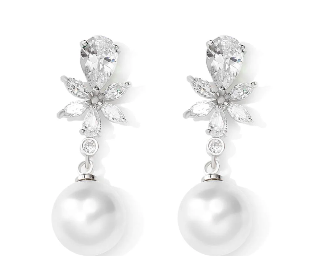 Bridal Wedding CZ Earring. CZ Jewelry. Fashion Accessories