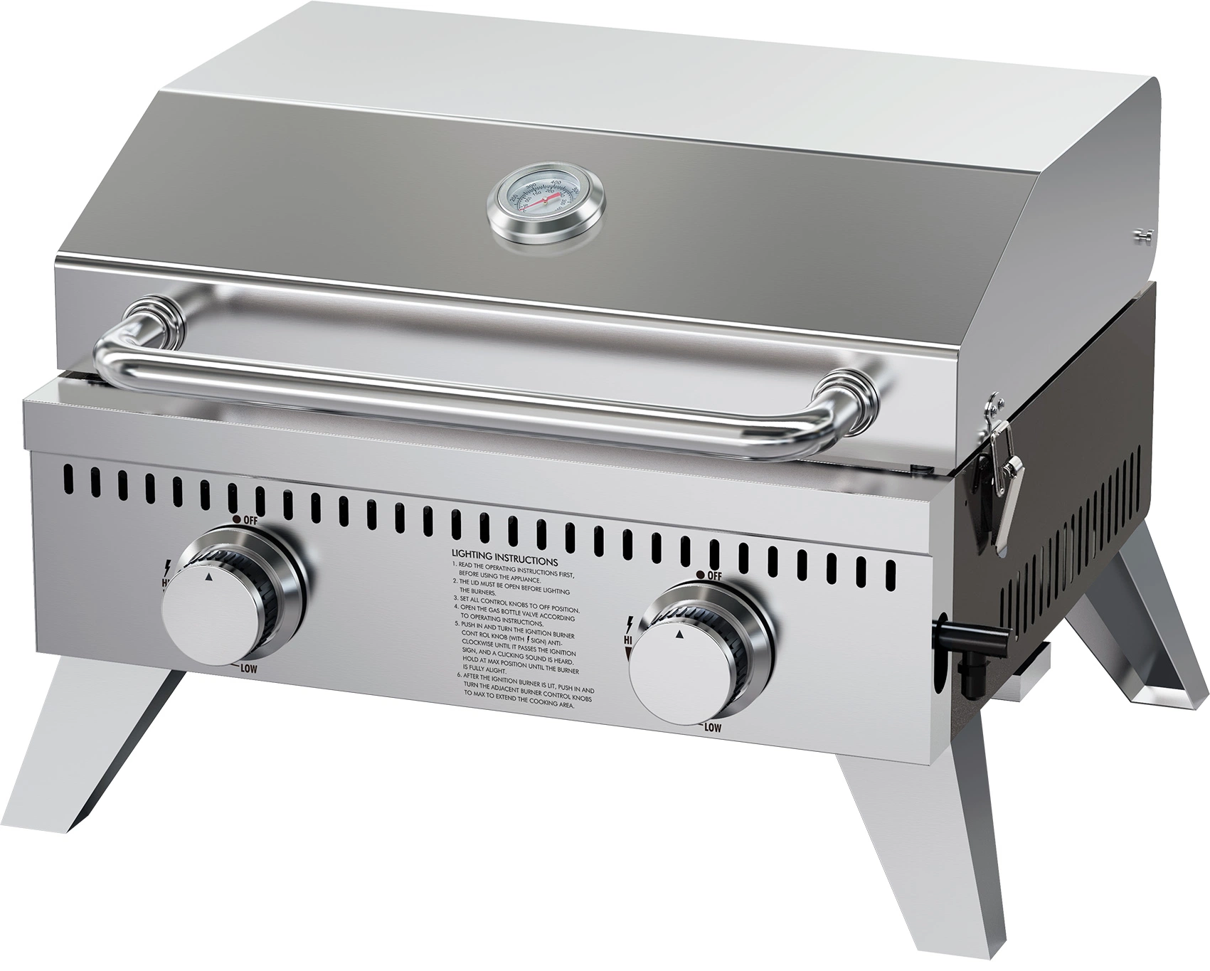 Table Top Stainless Steel Propane Gas BBQ for Camping and Outdoor