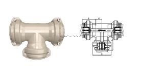 Large Diameter Fast-Installation Equal Tee Air Compressor Connect Aluminum Tubes