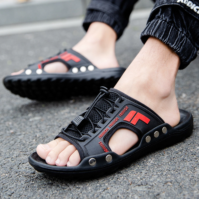 OEM Custom Black Slides Footwear Sandal Men Anti Slip Beach Slippers