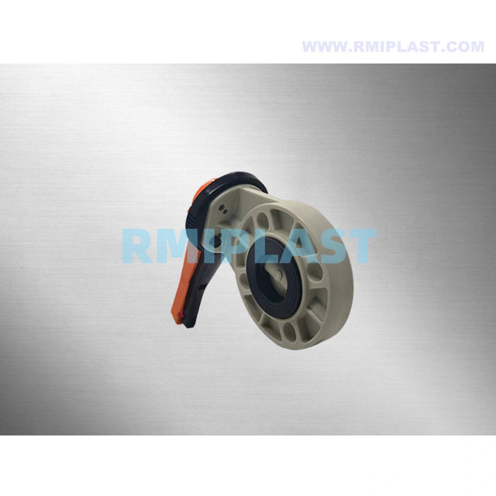 Plastic Butterfly Valve with PP Pph Body Disc EPDM FPM Seat Seal Wafer Flange ANSI #150 DIN Pn10 JIS 10K BS Manual Operate Hand Lever for Chemical Industry