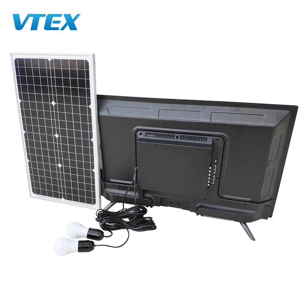 Home usam pilha recarregável Bateria incorporada painel solar Definir DC 12V 32" smart TV Solar Sistema de Energia