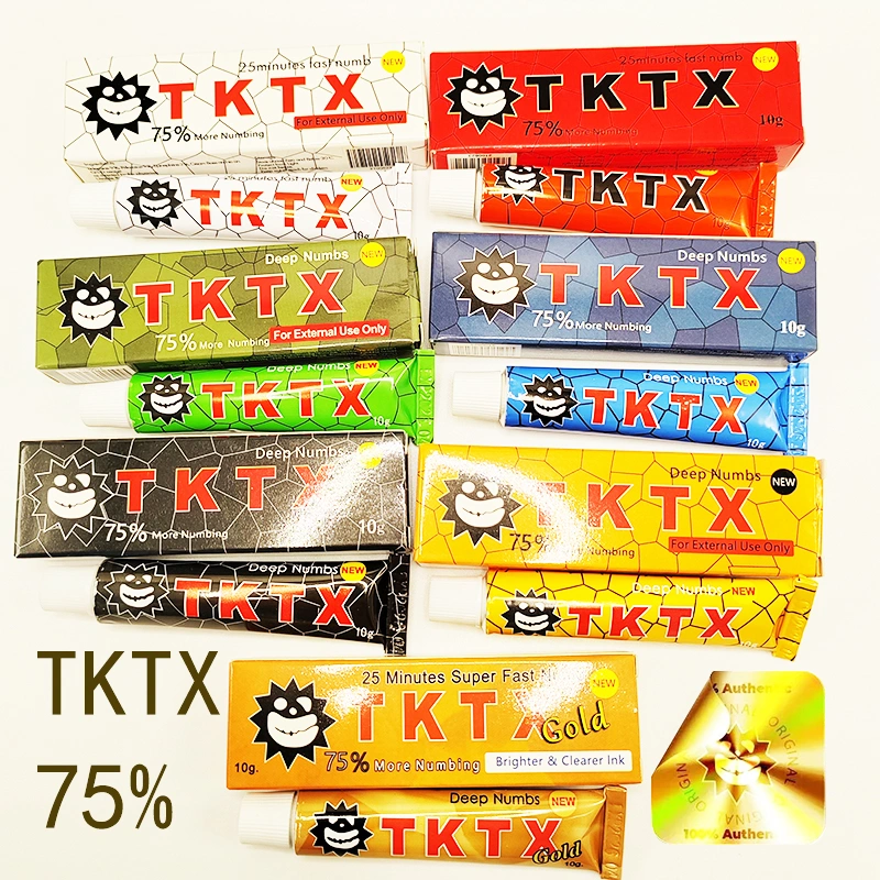 Пластиковая хирургия лица Оптовая 10г Tktx Orange 75% Анэстетический крем Tktx 75% Желтый нумб нумбирование крем