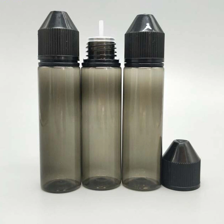 60ml Clear Black 2oz Pet Electronic Cigarette Liquid Oil Bottles