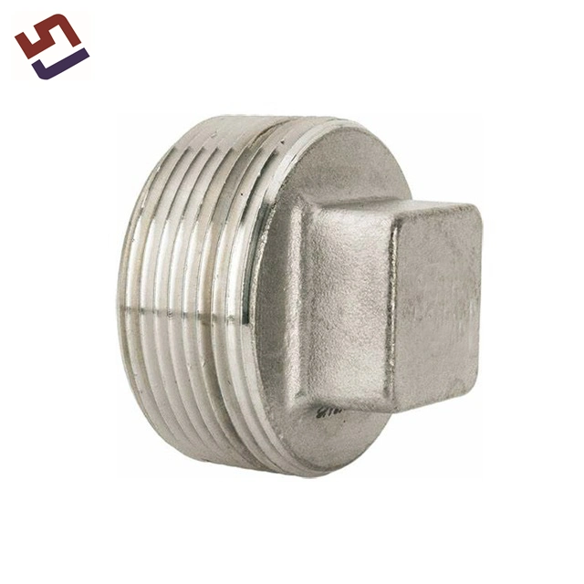 Cabeça Quadrada Plug BSP/NPT de fundição de aço inoxidável 304/316L masculino instalação de tubo roscado Bico do tubo conector