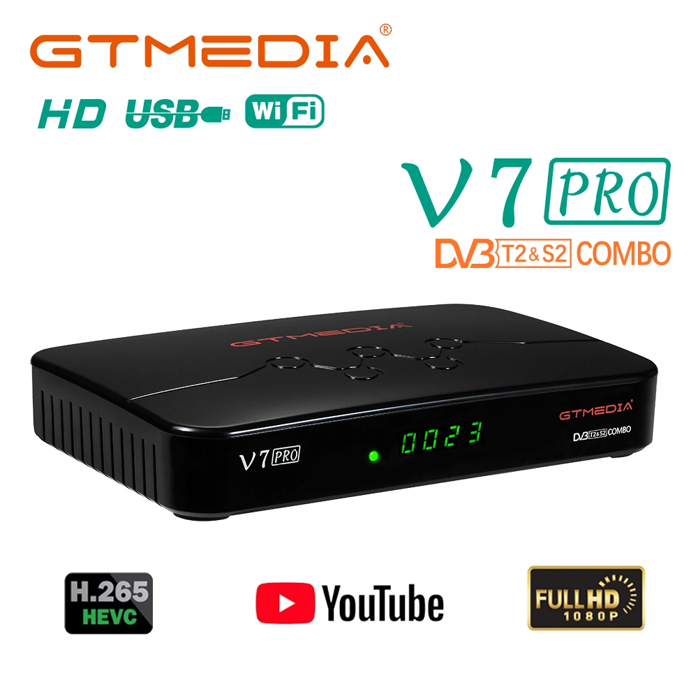 H. 265 Combo Receptor de TV suporta DVB S2 T2 Set Top Box
