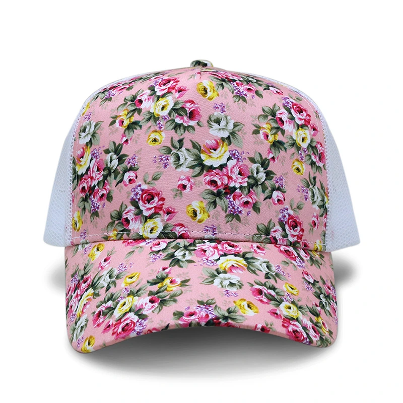 Poliéster/algodón personalizado Imprimir Sombrero Snapback Unisex de espuma de Gorra malla camionero tapa