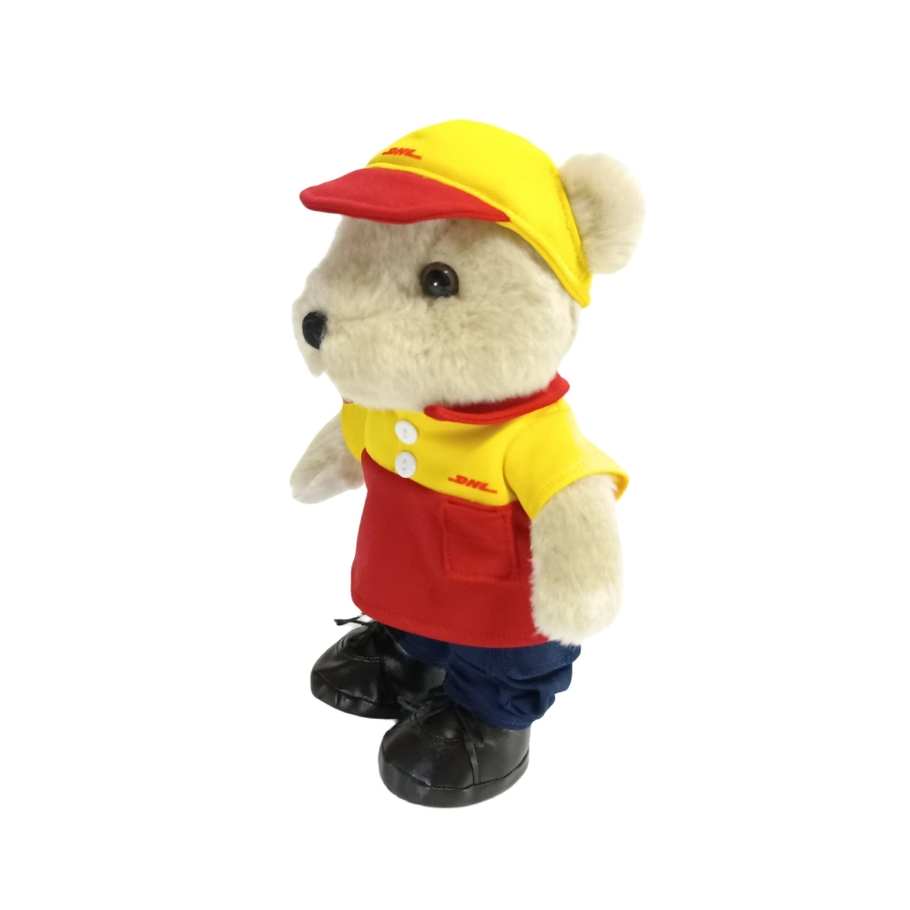 DHL Bear Courier Express Soft Teddy Animal Standing Custom Plush Toy