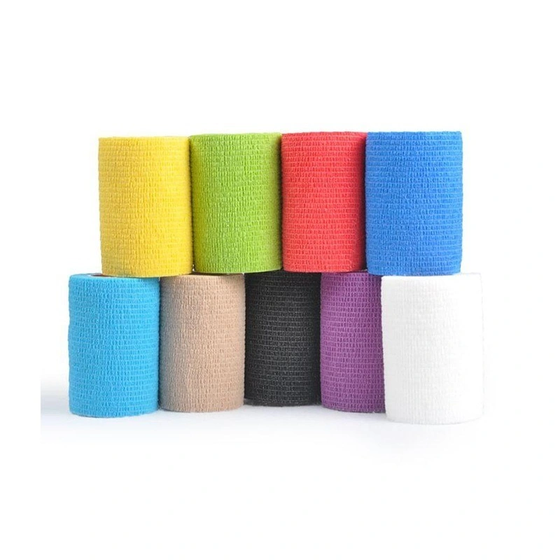 Medical Supplies Wholesale Sports Non-Woven Colorful Medical Self-Adhesive Bandage Elastic Cohesive Bandage and Customize
