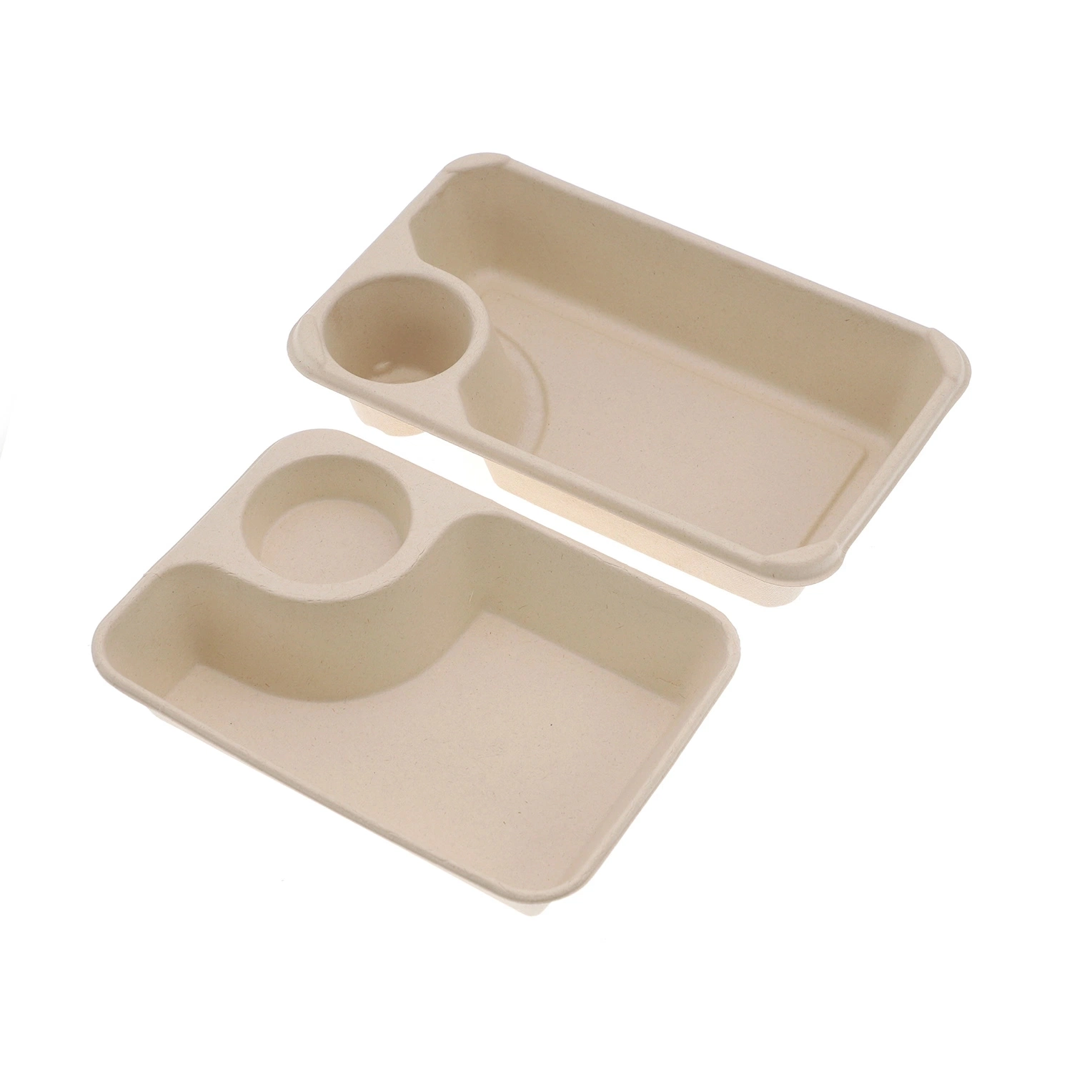 850ml Compostable Disposable Biodegradable Bamboo Pulp Sauce Salad Lunch Box with Lid