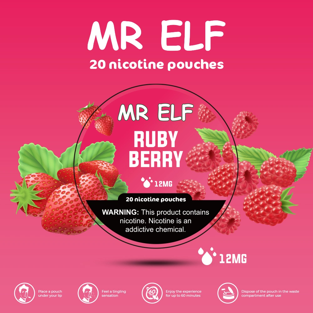 Meilleures ventes de tabac sans nicotine Pouch 12mg MR Elf sans fumée Sachets de nicotine Snus 20 paquets vs tabac sans fumée grizzli