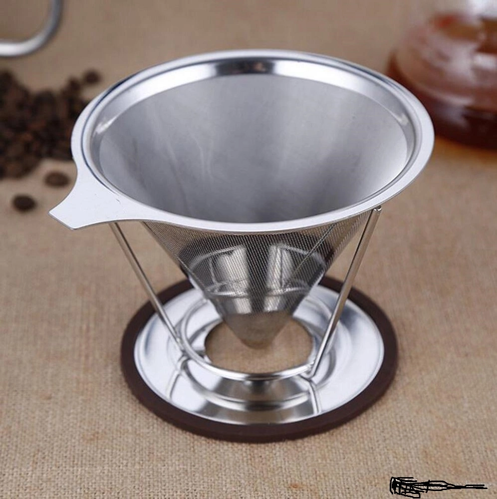 Support pour cafetière en acier inoxydable réutilisable Amazon Metal mesh Strainer Égouttoir à café avec couvercle pour verser sur filtre