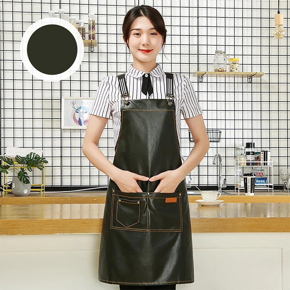 Queenhe PU Apron Washable kitchen Waterproof Apron