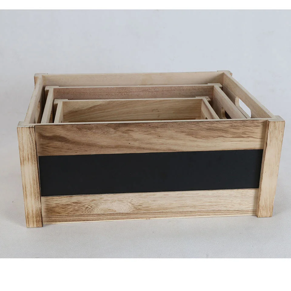 Wooden/Wood Crate/Box with Handles/Chalkboard for Beer/Drinks/Eggs/Toy Storage