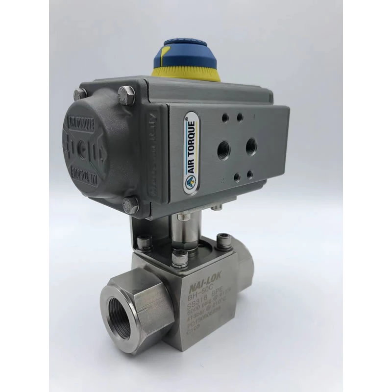 Nai-Lok Swagelok Type High Pressure Stainless Steel SS316 2'' Ball Valve with Pneumatic Actuator