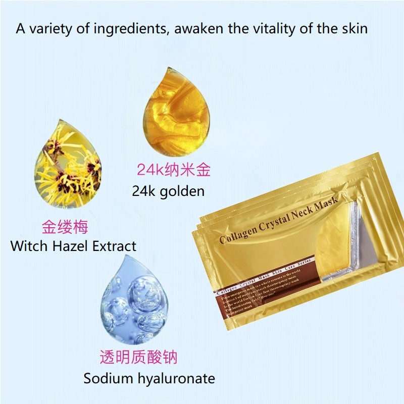 Hot Selling Repairing Neck Moisturing Golden Neck Mask 24K Collagen Crystal Patch