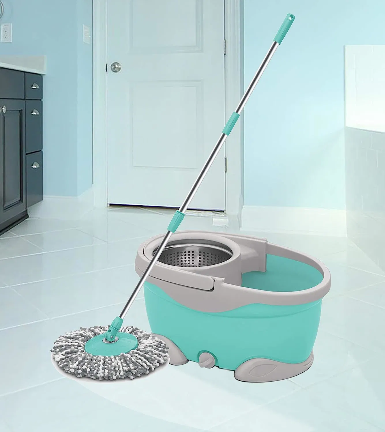 360 Spinning Mop Bucket Floor Cleaning Mopping System Bucket Spin Mop