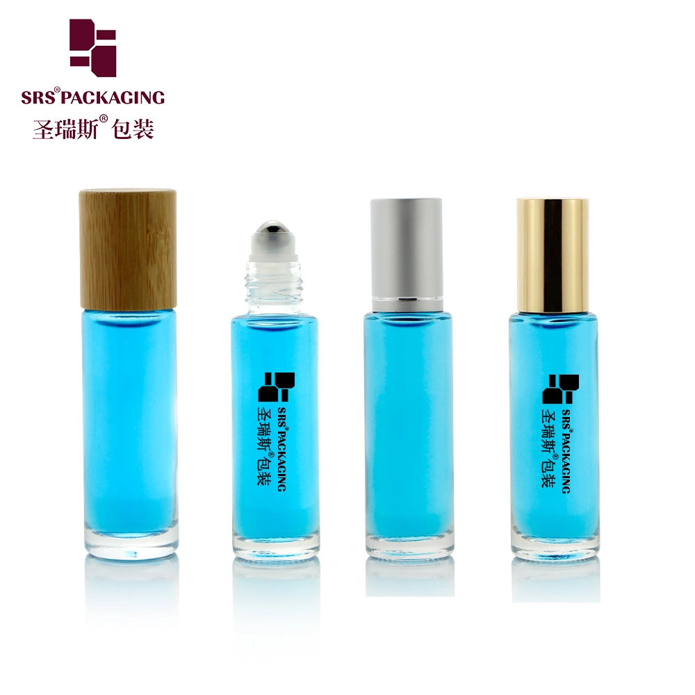 SRS Glass Roll On Bottles 15ml Bamboo Cap Roll On Container For Essential Oil 2021 New Style