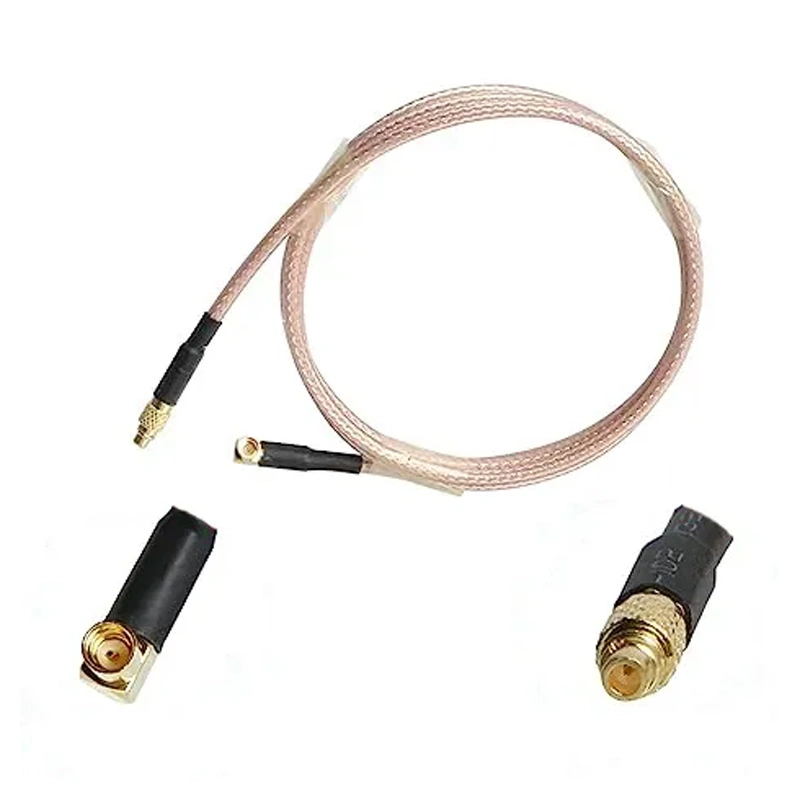 Cabo personalizado Rg178 MMCX Cabo coaxial RF de frisagem MMCX macho E Cabo roscado fêmea para RFID