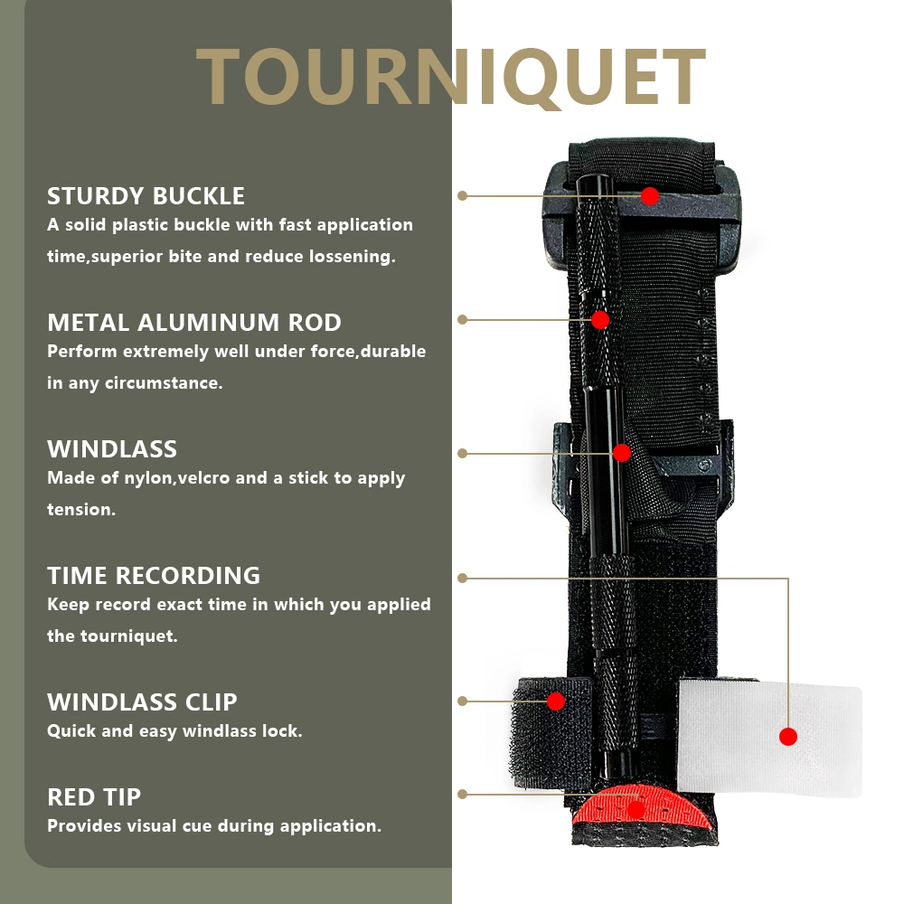 Torniquete de emergencia exterior de Primeros Auxilios portátil torniquete una parte médico de liberación rápida