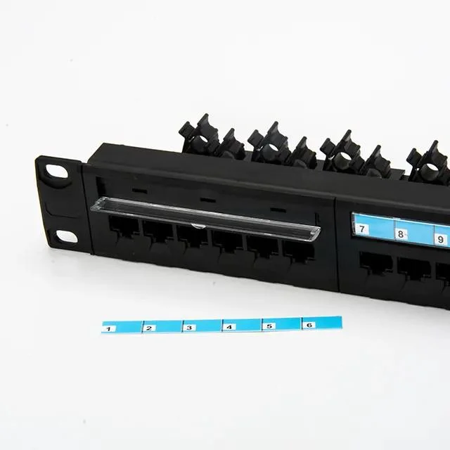 1U 24-Port-RJ45-Netzwerk-UTP-CAT6-Patchfeld mit Rückleiste