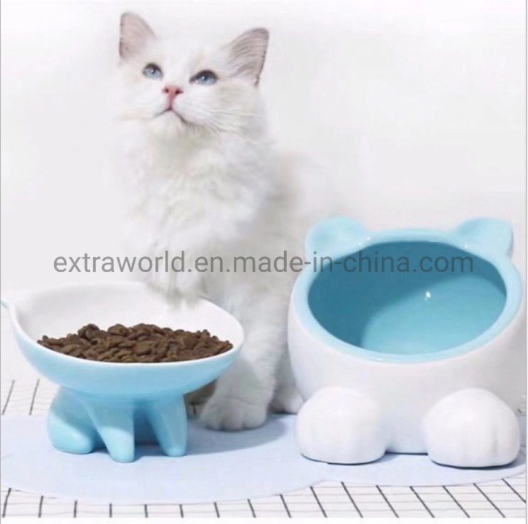 Pet Bowls, Portable Ceramic Cat Bowls Drink and Feeding Dish