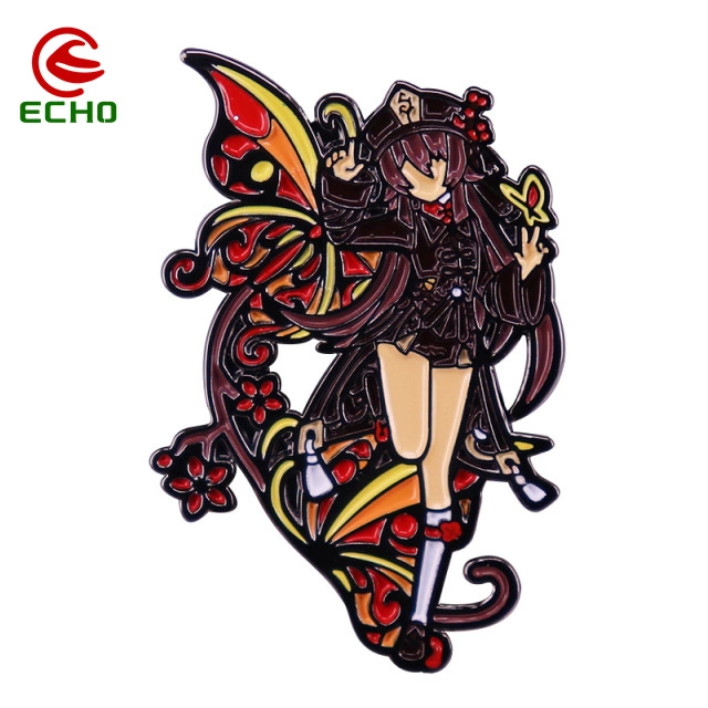 2022 Nuevo Diseño de Logotipo personalizado Professionnel metal blando y duro de la escuela redondo esmalte Cartoon Anime lindo sexo chica Insignia Insignia de solapa