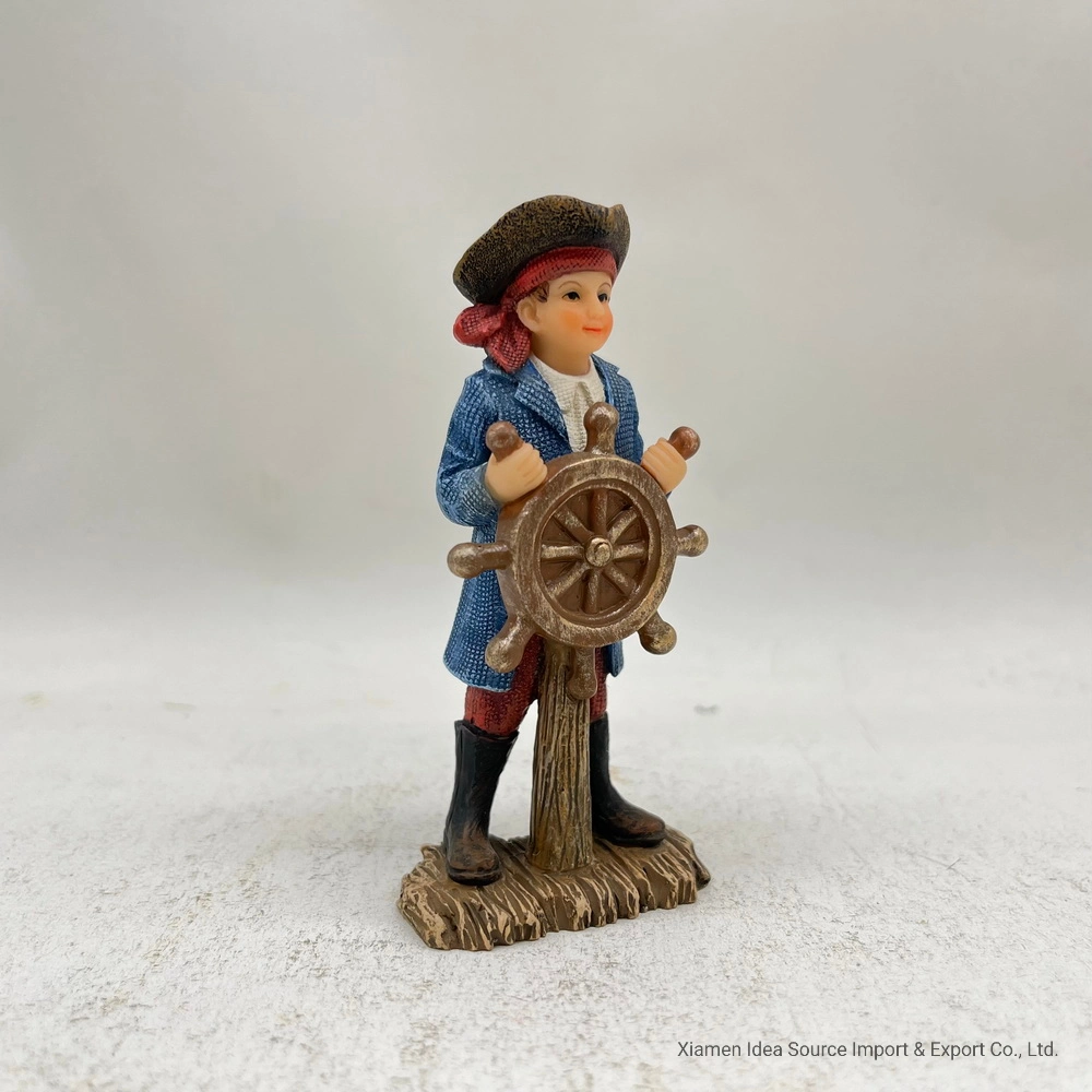 A resina pouco Pirate Captain Boy Figurine Fadas Miniatura Kit Jardim Factory fornecimento directo