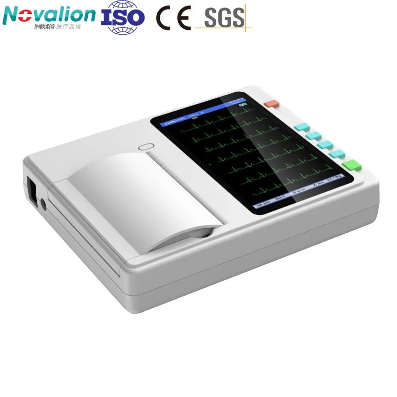 O OEM 6 CANAIS 12 leva a tela de toque eletrocardiógrafo ECG Máquina de ECG com marcação CE