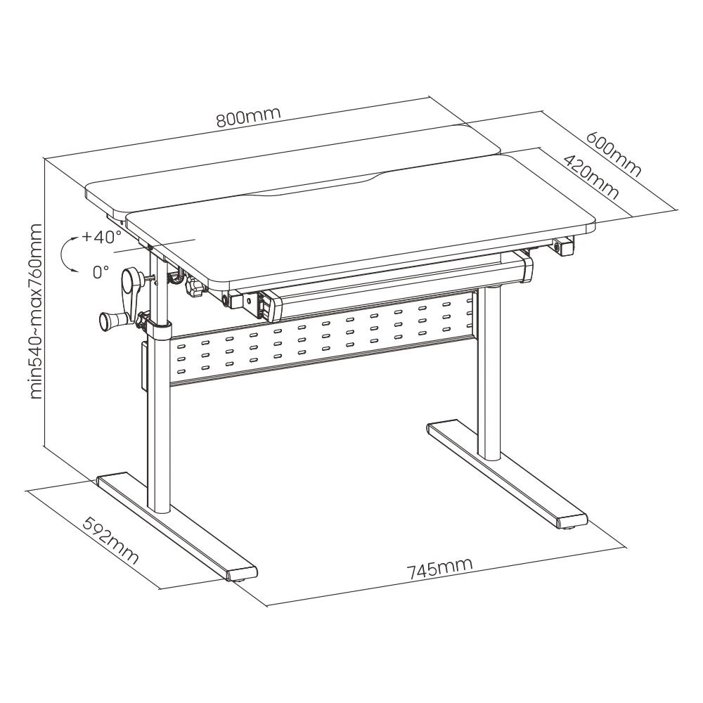 Home Ergonomic Study Desk Children Furniture Modern Design Cheap Multi-functional Height Adjustable Table for Kids