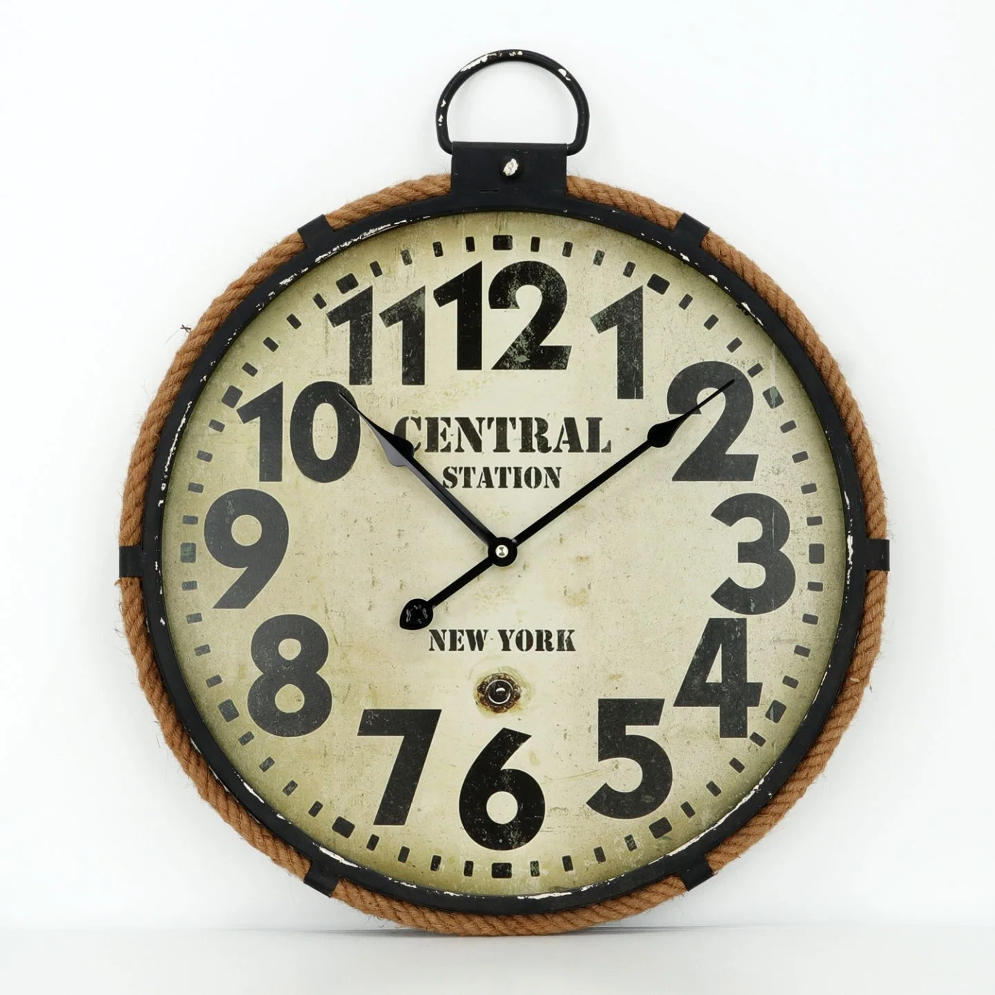 Round Vintage Oversized Industrial Metal Wall Clock