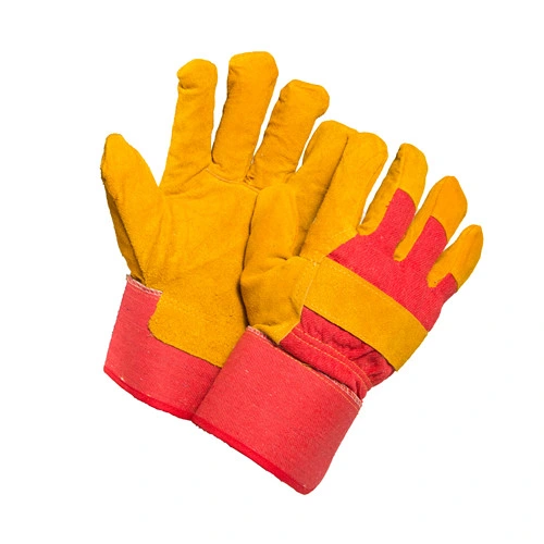 2019 Double Palm Blue Cow Split Leather Safety Work Gloves