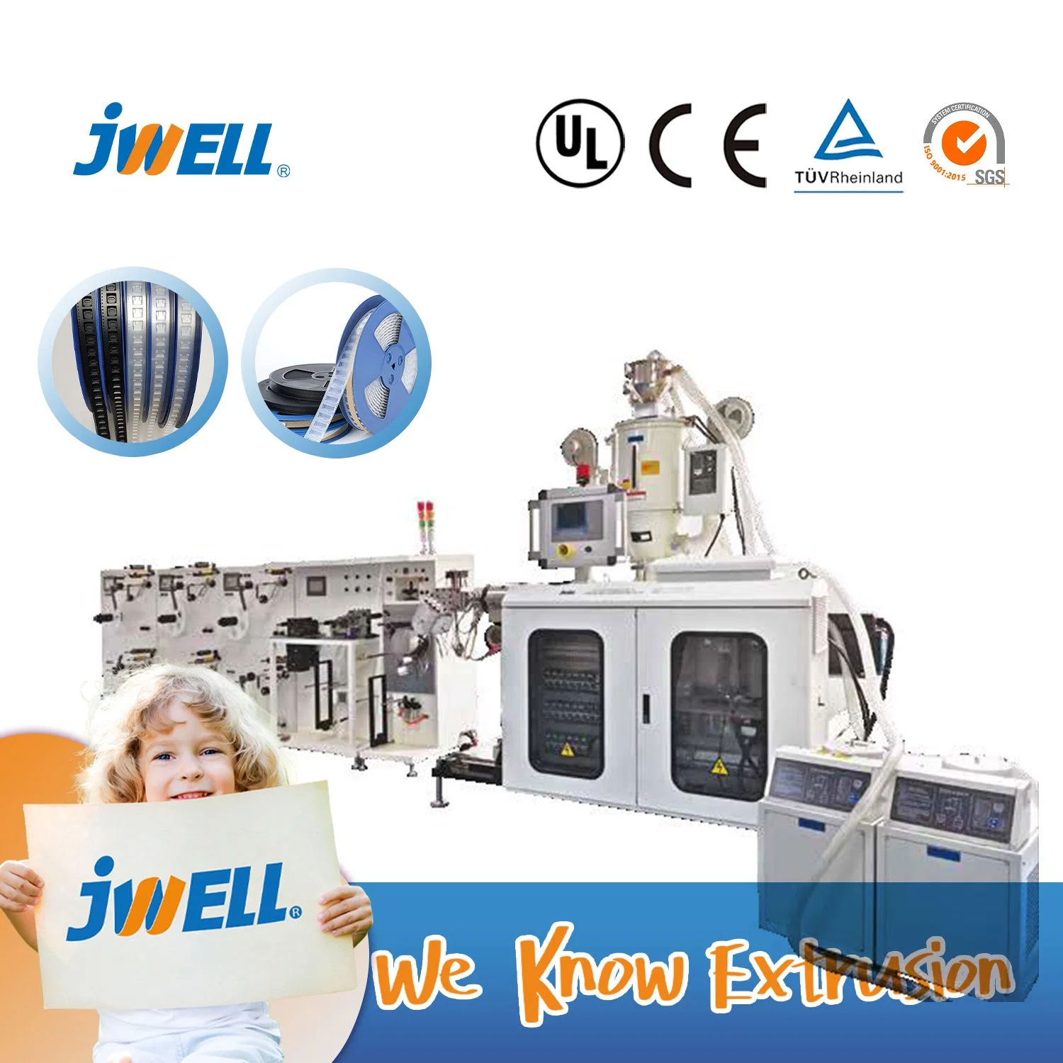 Jwell plástico PS PP Electronic Belt/Tape/cable/Roller Electronic Components Production Equipment Con CE