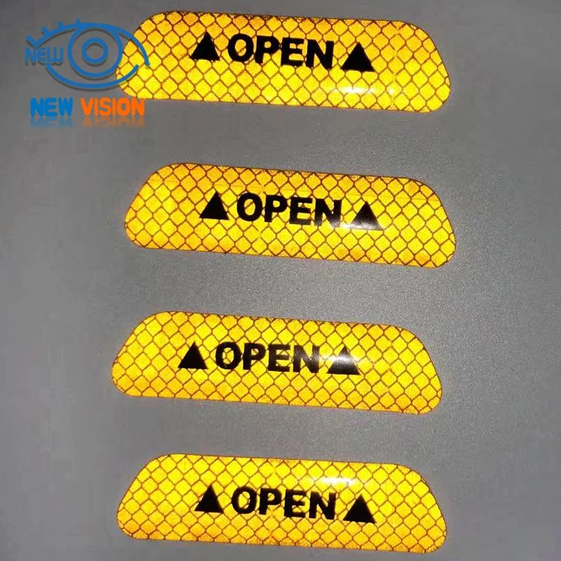 Top Quality 4PCS/Set Car Door Stickers Universal Safety Warning Open Reflective Stickers High Visibility Reflective Tape