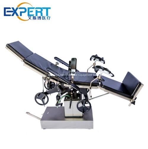 Multi-Function ICU Theatre Manual Hydraulic Medical Operation Table Ot Orthopedic Surgical Delivery Operating Parts