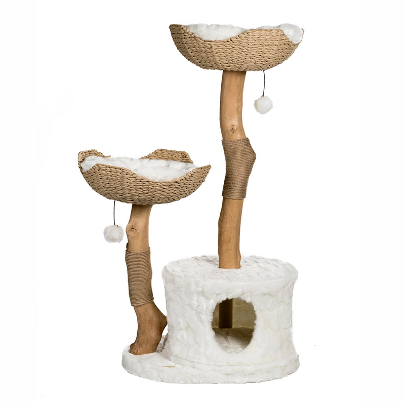 Hot Selling Straw Cat House Pet Products Natural Wooden Cat Tree