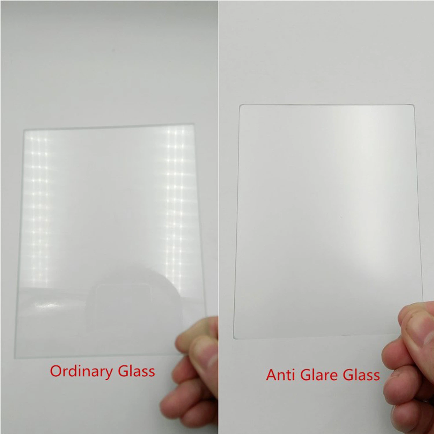 2, 3, 4, 5mm Verre trempé personnalisé de qualité optique Panneau en verre anti-reflet AG / Verre de protection d'écran AG trempé avec meulage parfait pour affichage TFT.